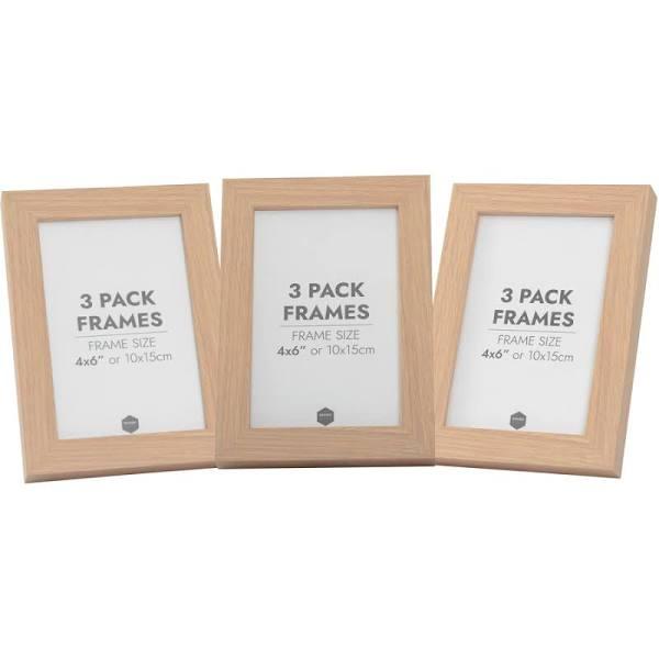 Design House Regent Photo Frame 3 Pack 4" x 6" - Oak