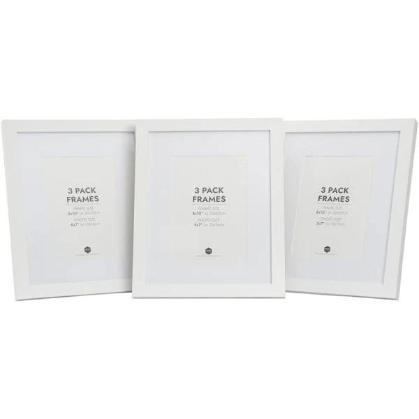 Design House Regent Photo Frame 3 Pack 8" x 10" - White