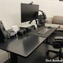 Desky Dual Bamboo Sit Stand Desk - Tiger Bamboo / 2000x750mm / Matte Black (Pre-Order Late July)