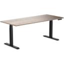 Desky Dual Hardwood Sit Stand Desk - Red Oak / Grey - 1800x750mm - AfterPay & zipPay Available