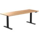 Desky Dual Hardwood Sit Stand Desk - Red Oak / Grey - 1800x750mm - AfterPay & zipPay Available