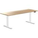 Desky Dual Hardwood Sit Stand Desk - Red Oak / Grey - 1800x750mm - AfterPay & zipPay Available