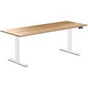 Desky Dual Hardwood Sit Stand Desk - Red Oak / Grey - 1800x750mm - AfterPay & zipPay Available