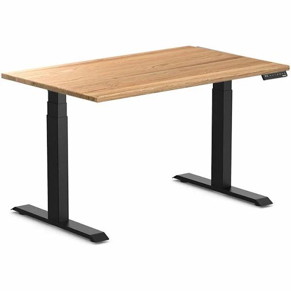 Desky Dual Hardwood Sit Stand Desk - Red Oak / Matte Black - 1500x750mm - AfterPay & zipPay Available