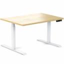 Desky Dual Hardwood Sit Stand Desk - Red Oak / White - 1500x750mm - AfterPay & zipPay Available