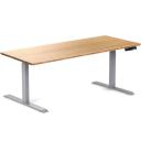 Desky Dual Hardwood Sit Stand Desk - Red Oak / White - 1500x750mm - AfterPay & zipPay Available