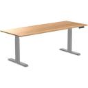 Desky Dual Hardwood Sit Stand Desk - Red Oak / White - 1500x750mm - AfterPay & zipPay Available