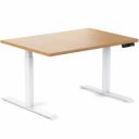 Desky Dual Hardwood Sit Stand Desk - Red Oak / White - 1500x750mm - AfterPay & zipPay Available