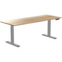 Desky Dual Hardwood Sit Stand Desk - Red Oak / White - 1500x750mm - AfterPay & zipPay Available