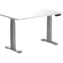Desky Dual Mini Sit Stand Desk - Curly Birch / 800 x 500 / Matte Black - AfterPay & zipPay Available