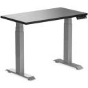 Desky Dual Mini Sit Stand Desk - Curly Birch / 800 x 500 / Matte Black - AfterPay & zipPay Available