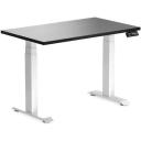 Desky Dual Mini Sit Stand Desk - Curly Birch / 800 x 500 / Matte Black - AfterPay & zipPay Available