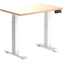 Desky Dual Mini Sit Stand Desk - Curly Birch / 800 x 500 / Matte Black - AfterPay & zipPay Available