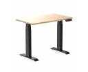 Desky Dual Mini Sit Stand Desk - Curly Birch / 900 x 500 / Matte Black - AfterPay & zipPay Available
