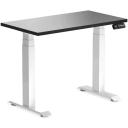 Desky Dual Mini Sit Stand Desk - Curly Birch / 900 x 500 / Matte Black - AfterPay & zipPay Available