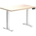 Desky Dual Mini Sit Stand Desk - Curly Birch / 900 x 500 / Matte Black - AfterPay & zipPay Available