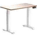 Desky Dual Mini Sit Stand Desk - Curly Birch / 900 x 500 / Matte Black - AfterPay & zipPay Available