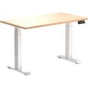 Desky Dual Mini Sit Stand Desk - Curly Birch / 900 x 500 / Matte Black - AfterPay & zipPay Available