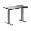 Desky Dual Mini Sit Stand Desk | Small Standing Desk Burnished Wood / 800 x 500 / Matte Black