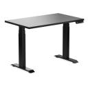 Desky Dual Mini Sit Stand Desk | Small Standing Desk Burnished Wood / 800 x 500 / Matte Black