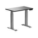 Desky Dual Mini Sit Stand Desk | Small Standing Desk Burnished Wood / 800 x 500 / Matte Black