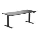 Desky Dual Scalloped Melamine Sit Stand Desk Natural Walnut / Large 1800x750mm / White