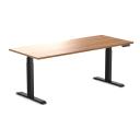 Desky Dual Scalloped Melamine Sit Stand Desk Prime Oak / Large 1800x750mm / Matte Black