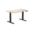 Desky Dual Scalloped Melamine Sit Stand Desk Prime Oak / Large 1800x750mm / Matte Black
