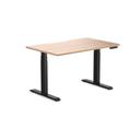 Desky Dual Scalloped Melamine Sit Stand Desk Sublime Teak / Small 1200x750mm / Matte Black