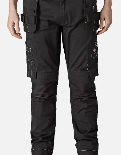 Dickies Mens Holster Universal Flexible Work Trousers Black 34R Cotton Polyester Elastane Mens Work Trousers