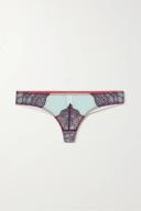 Dora Larsen + NET SUSTAIN Enid recycled lace and tulle briefs - Women - Light blue Briefs - XS