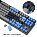 Durgod Taurus K320 TKL Wired Mechanical Gaming Keyboard - 87 Key - Double Shot PBT - NKRO - USB Type C (Cherry Blue,black)