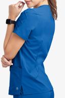 Easy Stretch by Butter-Soft Kylie Woman's 5 Pocket V-Neck with Criss-Cross Detail Scrub Top in Royal | Size L Polyester/spandex