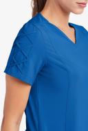 Easy Stretch by Butter-Soft Kylie Woman's 5 Pocket V-Neck with Criss-Cross Detail Scrub Top in Royal | Size L Polyester/spandex