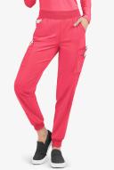 Easy Stretch by Butter-Soft Mila Women's 7-Pocket Jogger Scrub Pants in Bright Watermelon | Size 2x Polyester/spandex