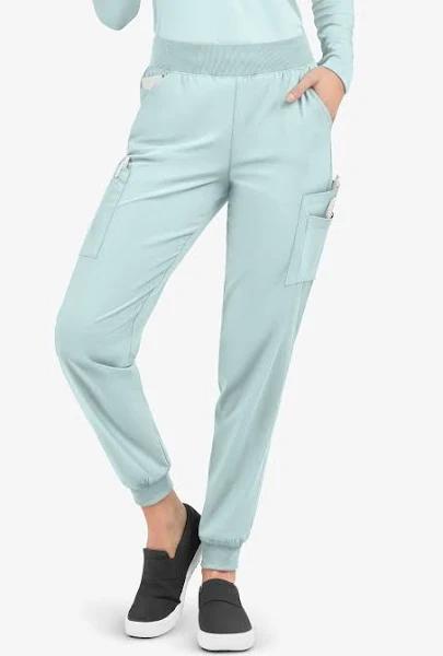 Easy Stretch by Butter-Soft Mila Women's 7-Pocket Jogger Scrub Pants in Ocean Mist | Size S Polyester/spandex