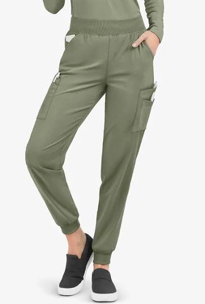 Easy Stretch by Butter-Soft Mila Women's 7-Pocket Jogger Scrub Pants in Olive Leaf | Size 3x Polyester/spandex