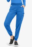 Easy Stretch by Butter-Soft Mila Women's 7-Pocket Jogger Scrub Pants - Petite in Cerulean | Size L Polyester/spandex
