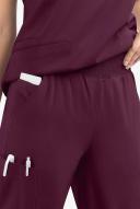 Easy Stretch by Butter-Soft Mila Women's 7-Pocket Jogger Scrub Pants - Petite in Dark Mulberry | Size S Polyester/spandex