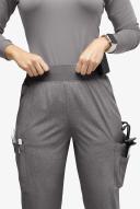 Easy Stretch by Butter-Soft Mila Women's 7-Pocket Jogger Scrub Pants - Petite in Graphite Heather | Size 3x Polyester/spandex