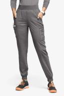 Easy Stretch by Butter-Soft Mila Women's 7-Pocket Jogger Scrub Pants - Petite in Graphite Heather | Size L Polyester/spandex