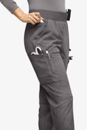 Easy Stretch by Butter-Soft Mila Women's 7-Pocket Jogger Scrub Pants - Petite in Graphite Heather | Size XL Polyester/spandex