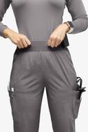 Easy Stretch by Butter-Soft Mila Women's 7-Pocket Jogger Scrub Pants - Petite in Graphite Heather | Size XL Polyester/spandex