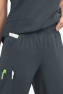 Easy Stretch by Butter-Soft Mila Women's 7-Pocket Jogger Scrub Pants - Petite in Pewter | Size XXS Polyester/spandex