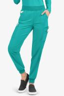 Easy Stretch by Butter-Soft Mila Women's 7-Pocket Jogger Scrub Pants - Petite in Spring Emerald | Size XS Polyester/spandex