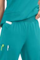 Easy Stretch by Butter-Soft Mila Women's 7-Pocket Jogger Scrub Pants - Petite in Teal | Size XL Polyester/spandex
