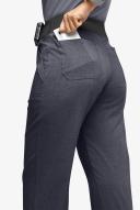 Easy Stretch by Butter-Soft Sienna Women's 5-Pocket Sport Yoga Scrub Pants in Charcoal Heather/Black | Size XL Polyester/spandex