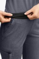 Easy Stretch by Butter-Soft Sienna Women's 5-Pocket Sport Yoga Scrub Pants in Charcoal Heather/Black | Size XL Polyester/spandex