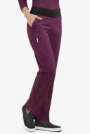Easy Stretch by Butter-Soft Sienna Women's 5-Pocket Sport Yoga Scrub Pants in Dark mulberry/black | Size XXS Polyester/spandex