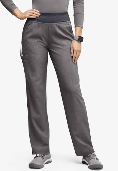 Easy Stretch by Butter-Soft Sienna Women's 5-Pocket Sport Yoga Scrub Pants in Graphite Heather/pewter | Size 3x Polyester/spandex